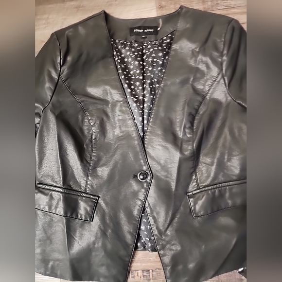 Black Rivet Leather Alternative Jacket - Picture 2 of 8